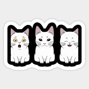 Three cats, three moods Sticker